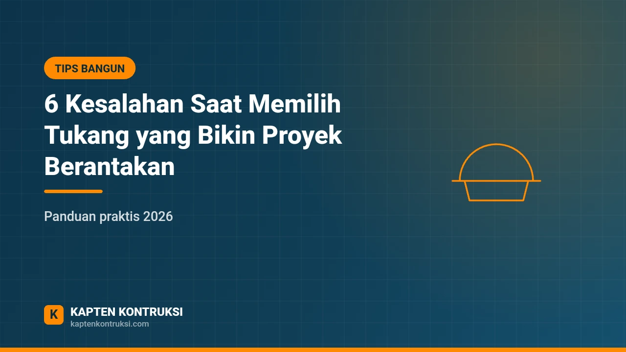 6 Kesalahan Saat Memilih Tukang yang Bikin Proyek Berantakan