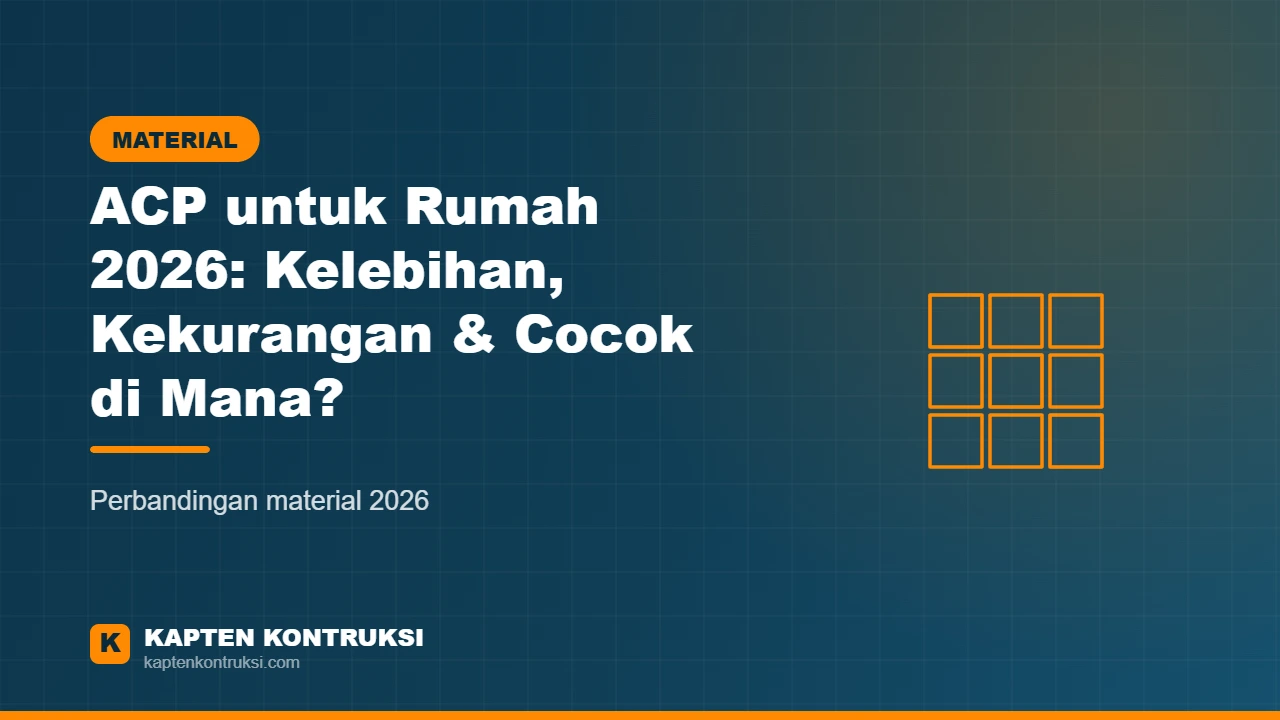 ACP untuk Rumah 2026: Kelebihan, Kekurangan & Cocok di Mana? — Kapten Kontruksi