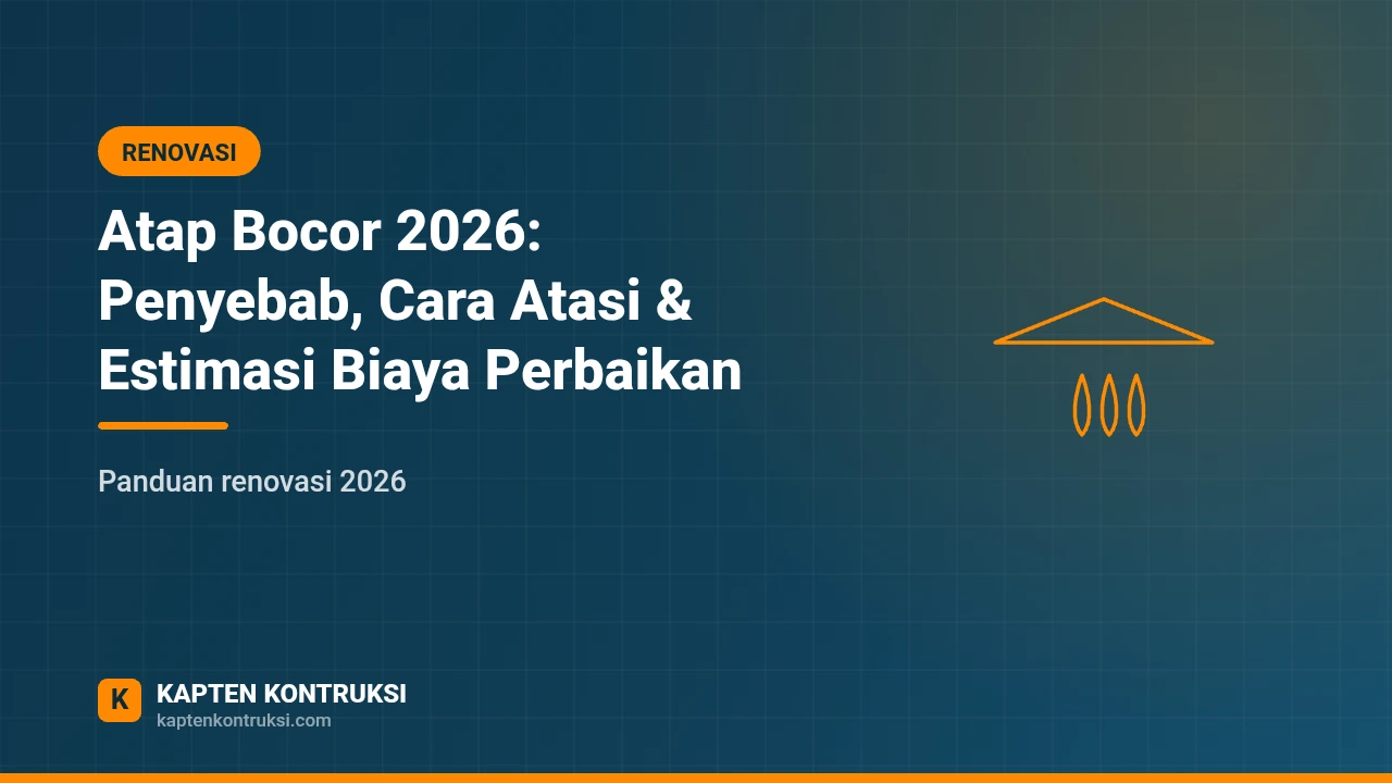 Atap Bocor 2026: Penyebab, Cara Atasi & Estimasi Biaya Perbaikan — Kapten Kontruksi