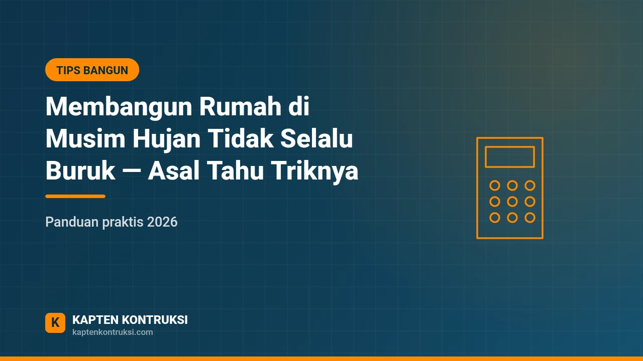 Membangun Rumah di Musim Hujan Tidak Selalu Buruk — Asal Tahu Triknya