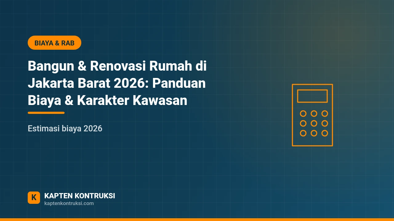 Bangun & Renovasi Rumah di Jakarta Barat 2026: Panduan Biaya & Karakter Kawasan — Kapten Kontruksi