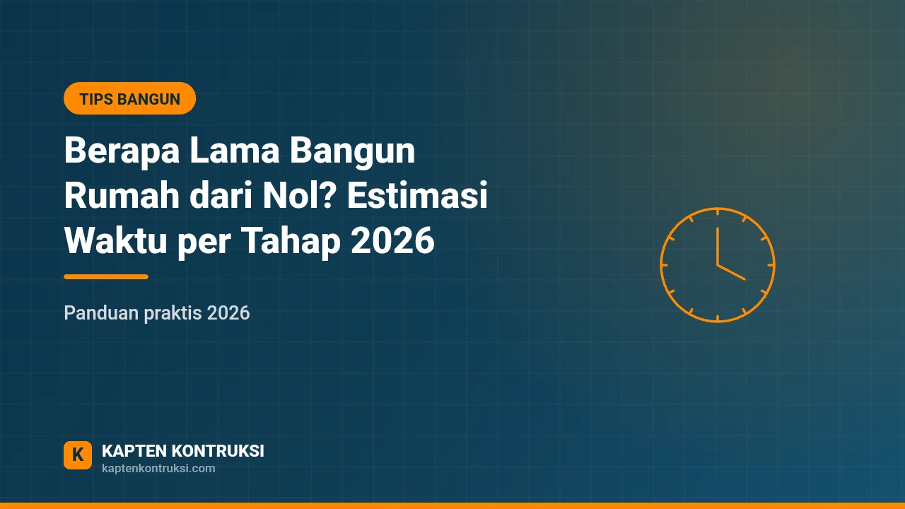 Berapa Lama Bangun Rumah dari Nol? Estimasi Waktu per Tahap 2026 — Kapten Kontruksi