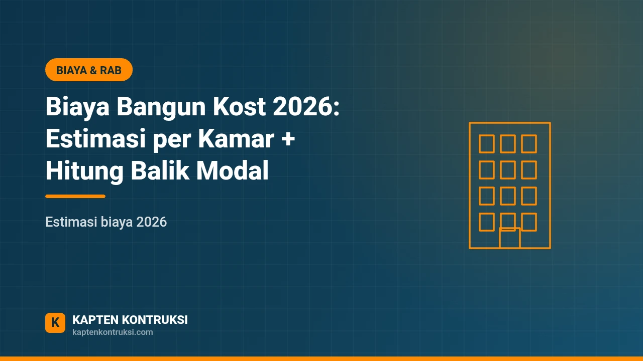 Biaya Bangun Kost 2026: Estimasi per Kamar + Hitung Balik Modal