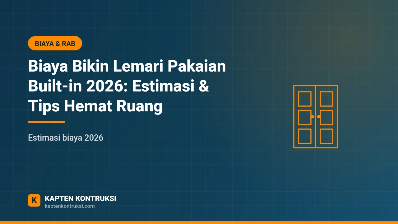 Biaya Bikin Lemari Pakaian Built-in 2026: Estimasi & Tips Hemat Ruang — Kapten Kontruksi