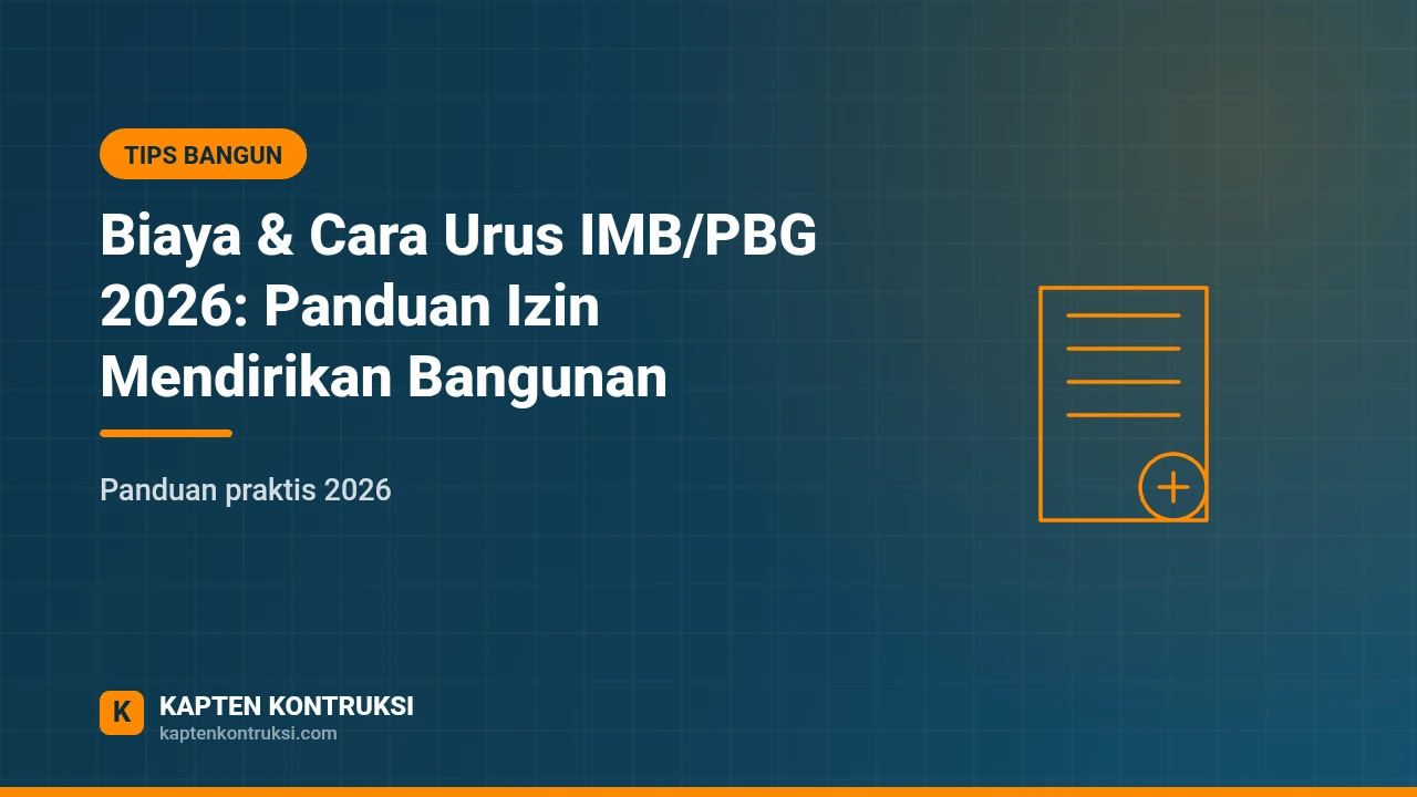 Biaya & Cara Urus IMB/PBG 2026: Panduan Izin Mendirikan Bangunan — Kapten Kontruksi