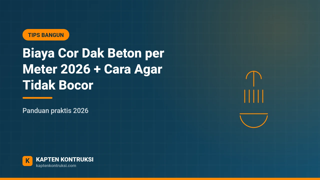 Biaya Cor Dak Beton per Meter 2026 + Cara Agar Tidak Bocor — Kapten Kontruksi