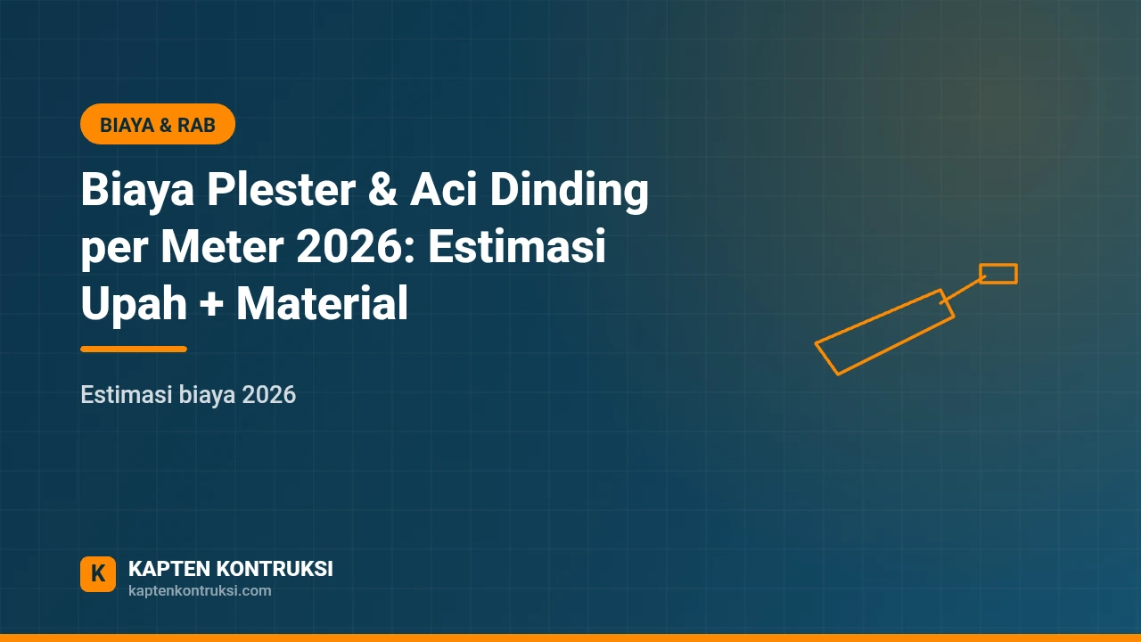 Biaya Plester & Aci Dinding per Meter 2026: Estimasi Upah + Material — Kapten Kontruksi