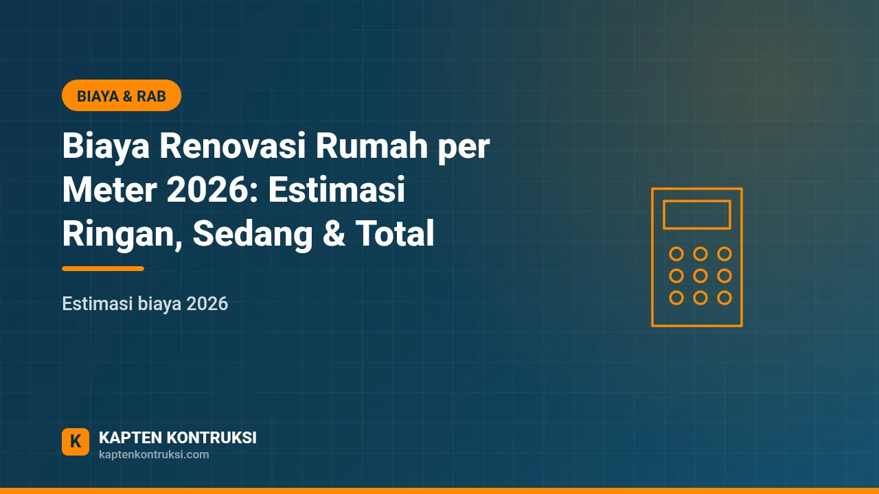 Biaya Renovasi Rumah per Meter 2026: Estimasi Ringan, Sedang & Total — Kapten Kontruksi