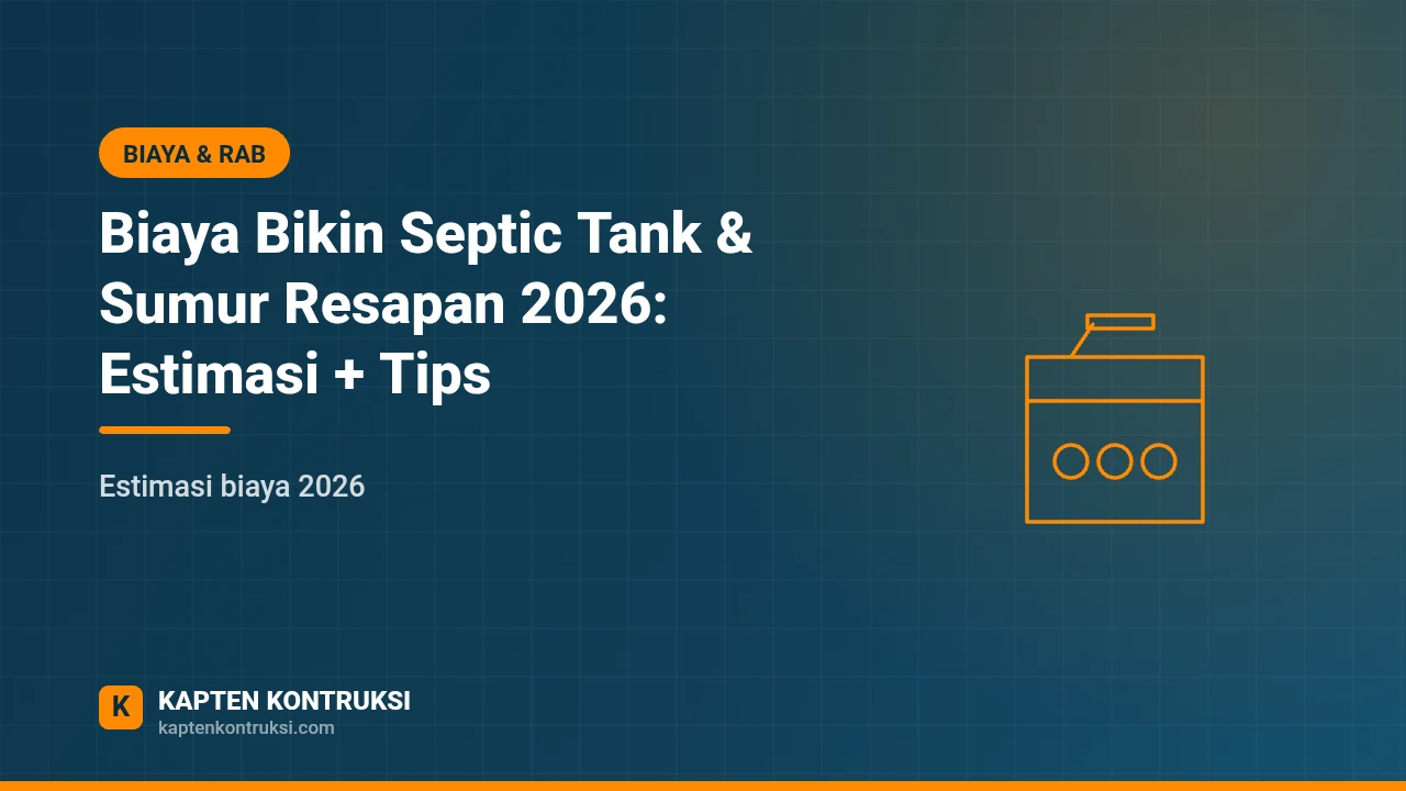 Biaya Bikin Septic Tank & Sumur Resapan 2026: Estimasi + Tips — Kapten Kontruksi