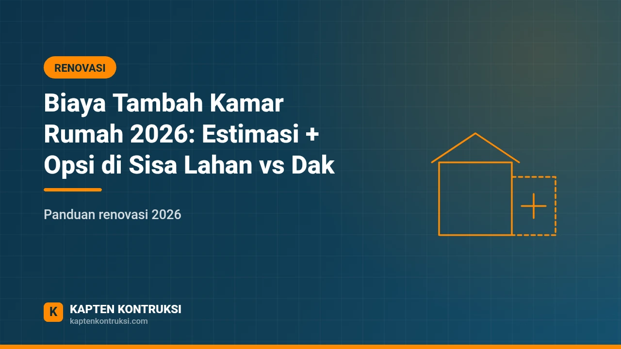 Biaya Tambah Kamar Rumah 2026: Estimasi + Opsi di Sisa Lahan vs Dak — Kapten Kontruksi