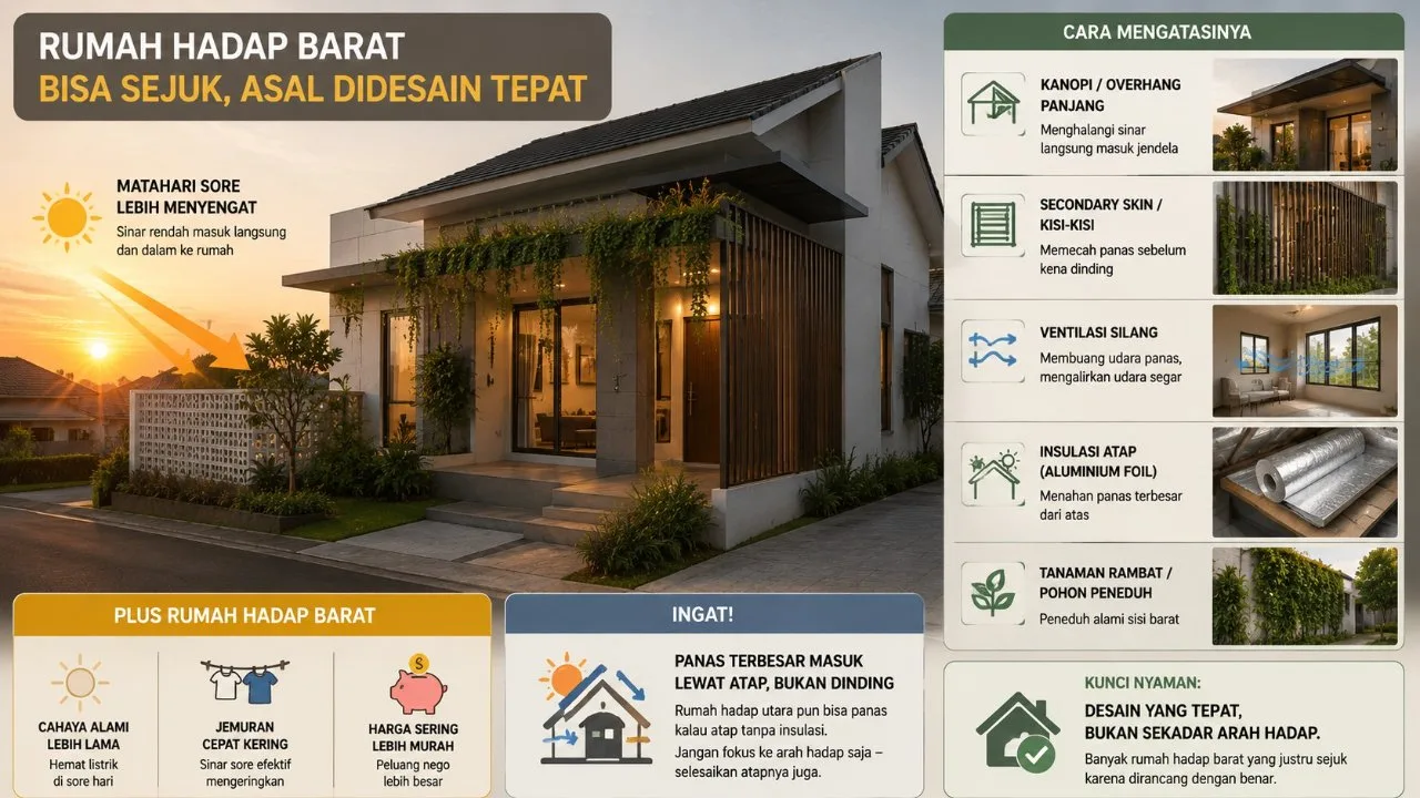 Rumah Menghadap Barat Bukan Pantangan — Tapi Salah Tangani Bikin Nyesel