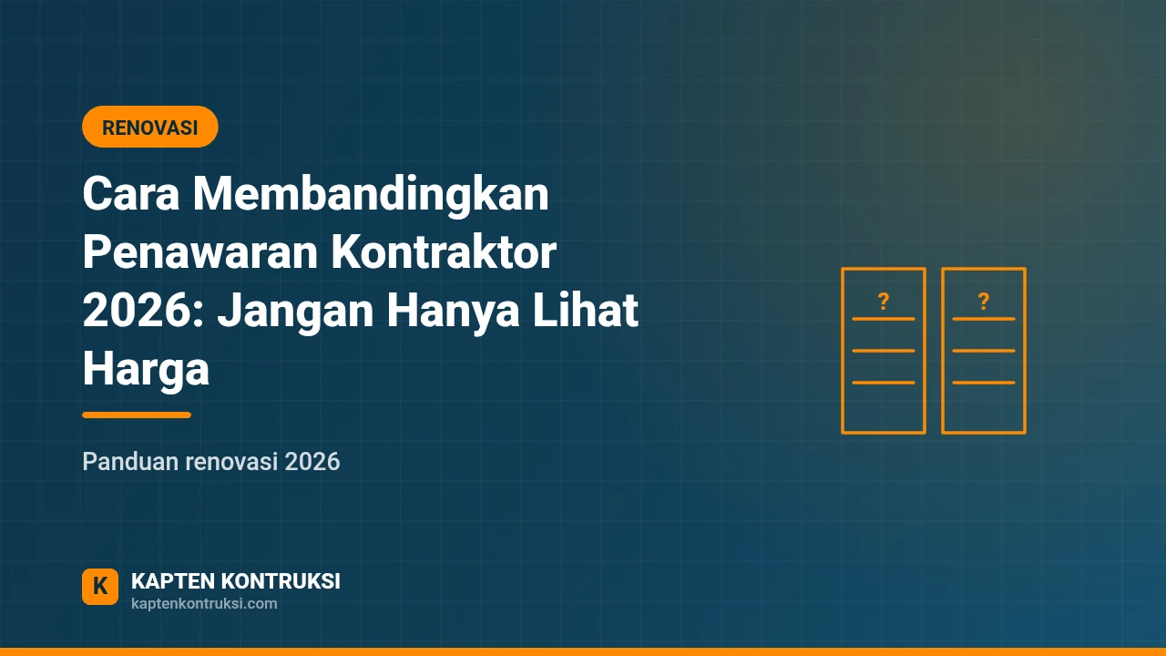 Cara Membandingkan Penawaran Kontraktor 2026: Jangan Hanya Lihat Harga — Kapten Kontruksi