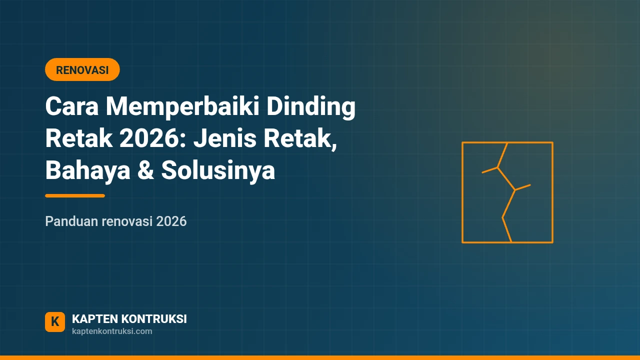 Cara Memperbaiki Dinding Retak 2026: Jenis Retak, Bahaya & Solusinya — Kapten Kontruksi