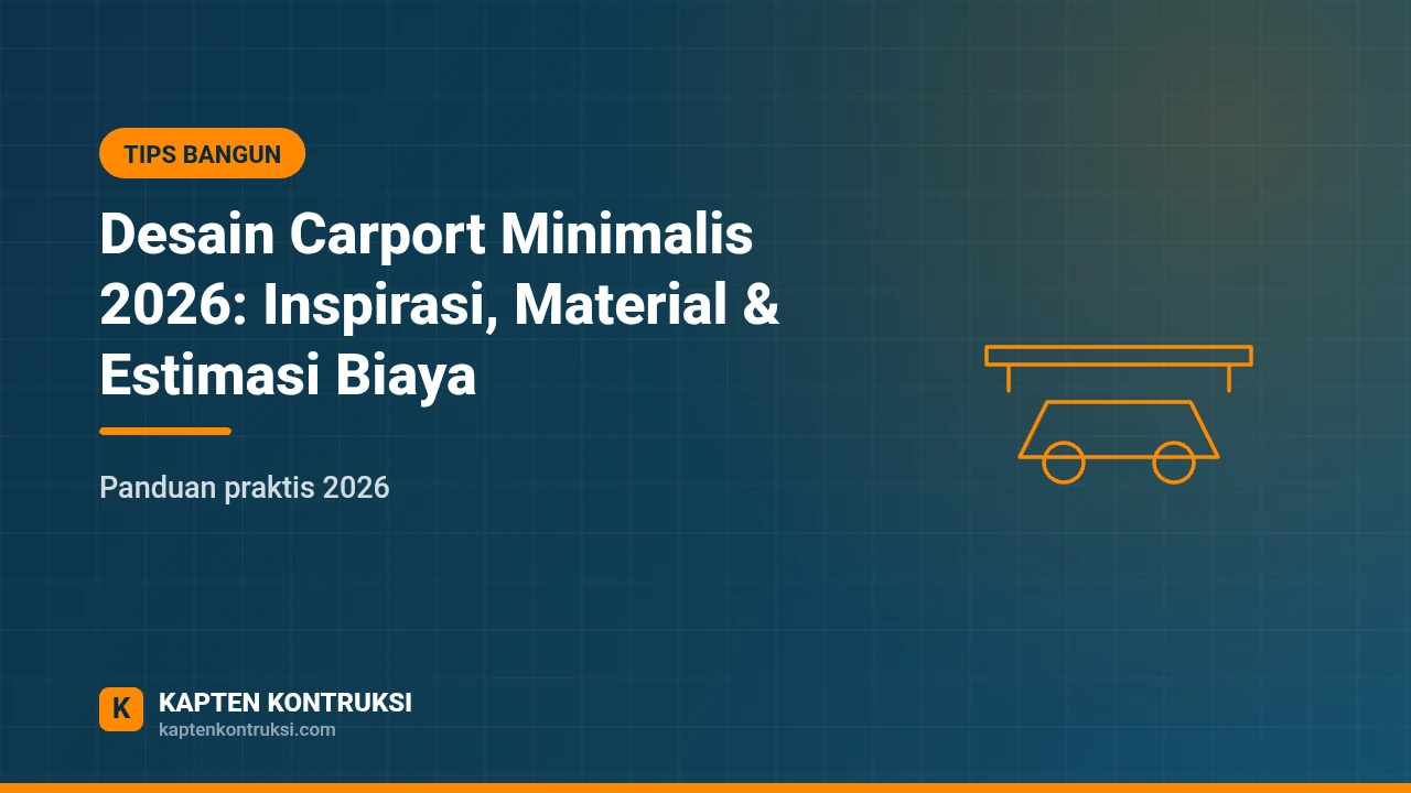 Desain Carport Minimalis 2026: Inspirasi, Material & Estimasi Biaya — Kapten Kontruksi