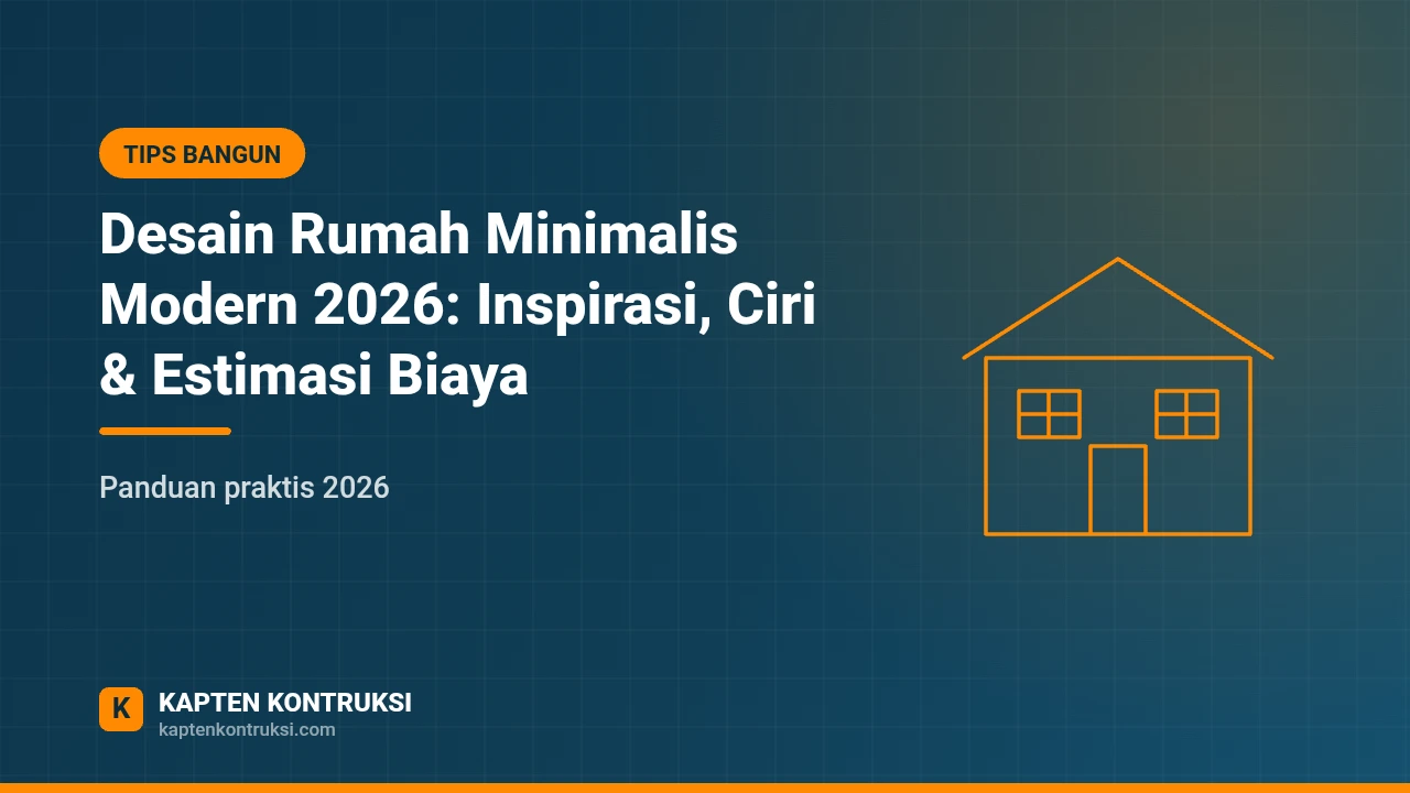 Desain Rumah Minimalis Modern 2026: Inspirasi, Ciri & Estimasi Biaya — Kapten Kontruksi