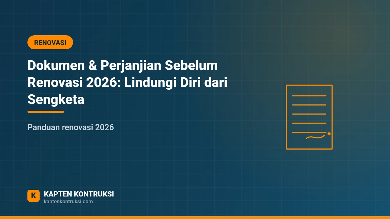 Dokumen & Perjanjian Sebelum Renovasi 2026: Lindungi Diri dari Sengketa — Kapten Kontruksi