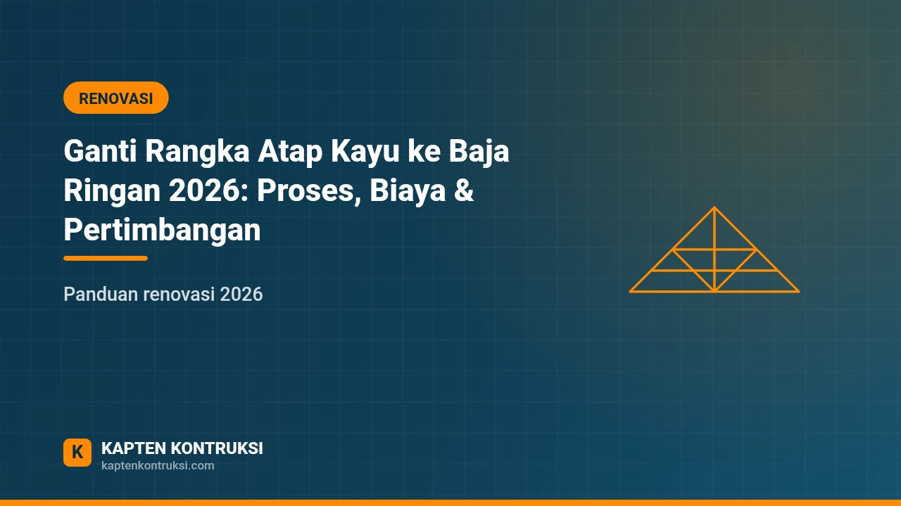Ganti Rangka Atap Kayu ke Baja Ringan 2026: Proses, Biaya & Pertimbangan — Kapten Kontruksi