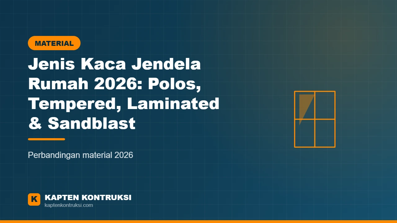 Jenis Kaca Jendela Rumah 2026: Polos, Tempered, Laminated & Sandblast — Kapten Kontruksi
