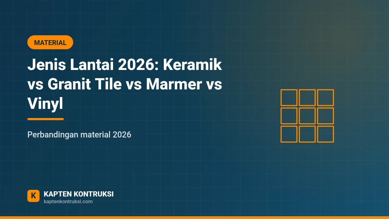 Jenis Lantai 2026: Keramik vs Granit Tile vs Marmer vs Vinyl — Kapten Kontruksi