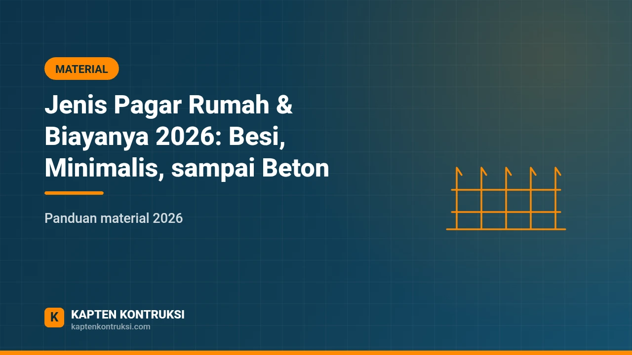 Jenis Pagar Rumah & Biayanya 2026: Besi, Minimalis, sampai Beton — Kapten Kontruksi