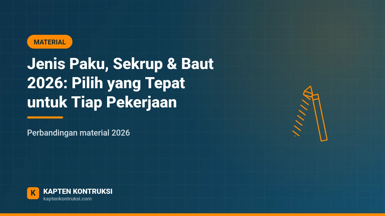 Jenis Paku, Sekrup & Baut 2026: Pilih yang Tepat untuk Tiap Pekerjaan — Kapten Kontruksi