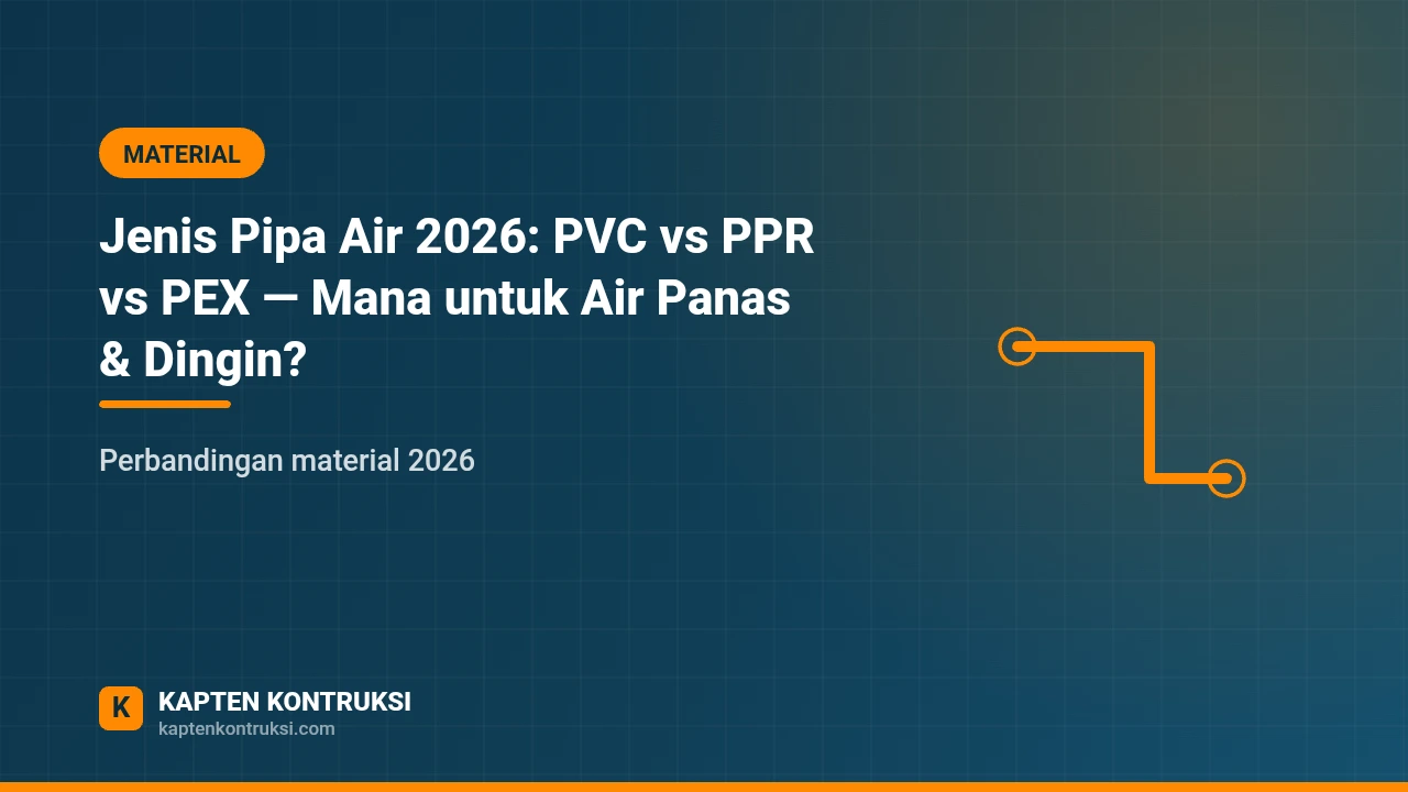 Jenis Pipa Air 2026: PVC vs PPR vs PEX — Mana untuk Air Panas & Dingin? — Kapten Kontruksi