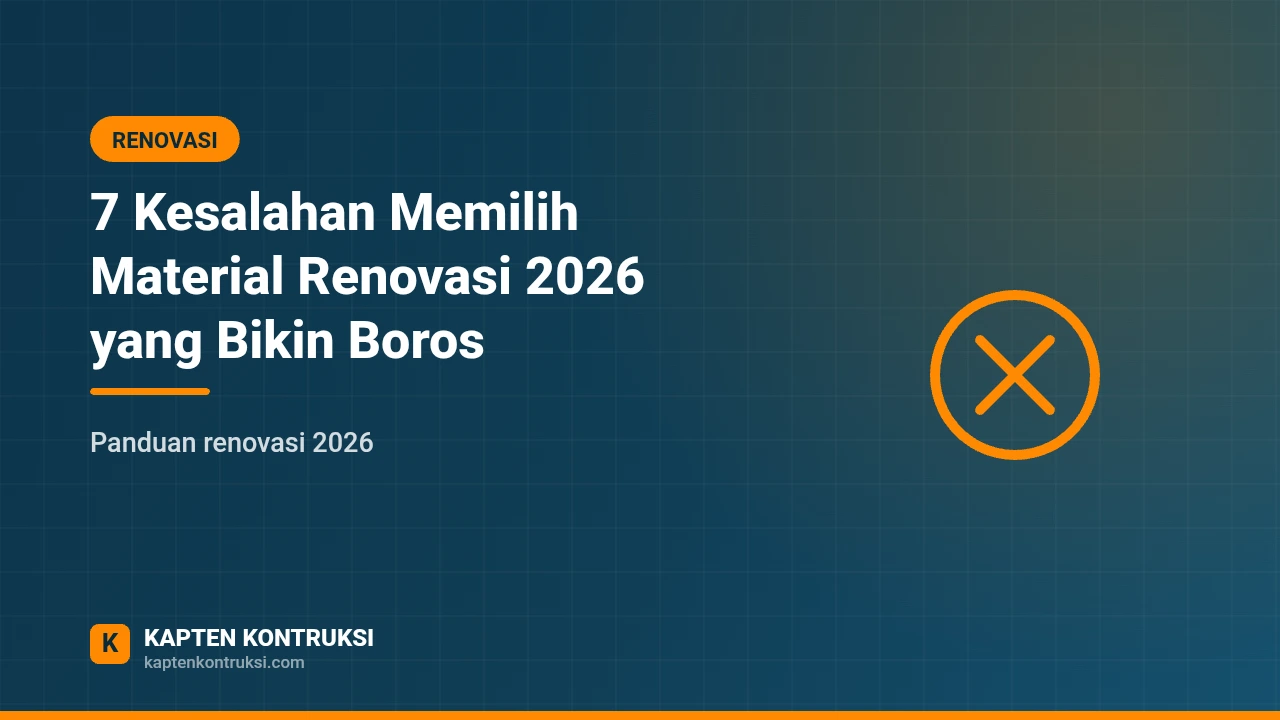 7 Kesalahan Memilih Material Renovasi 2026 yang Bikin Boros — Kapten Kontruksi