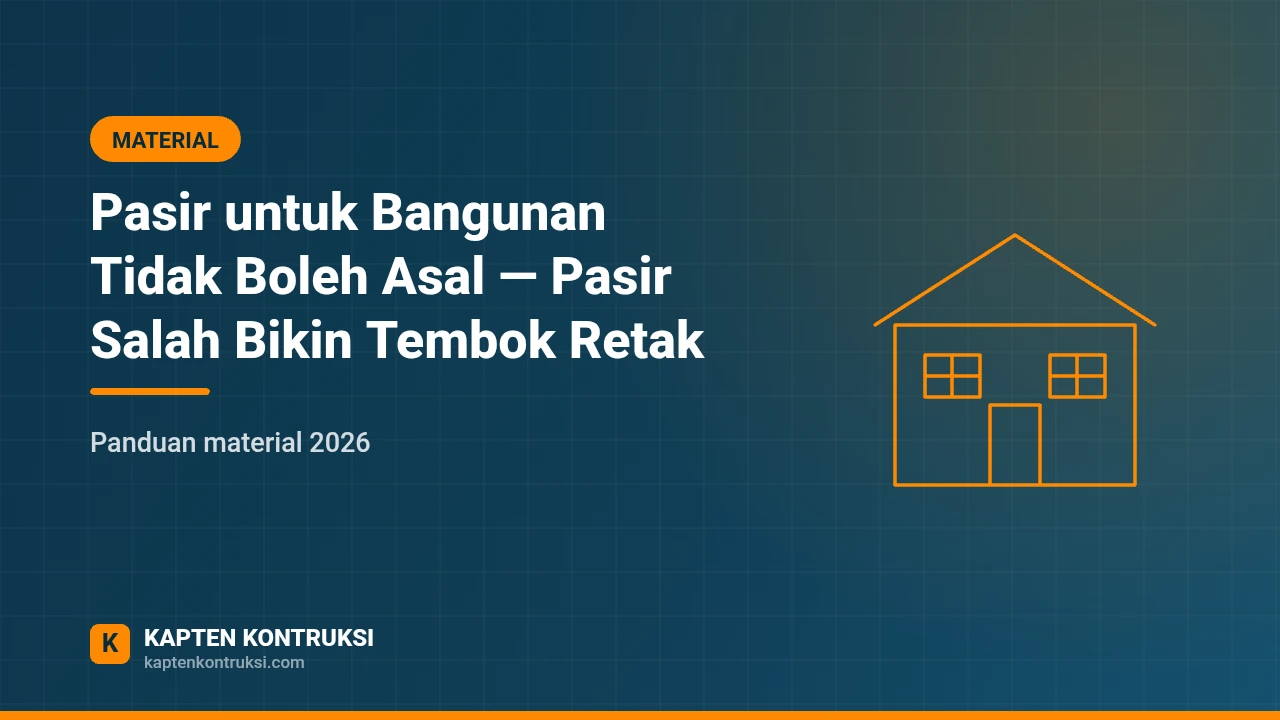 Pasir untuk Bangunan Tidak Boleh Asal — Pasir Salah Bikin Tembok Retak — Kapten Kontruksi