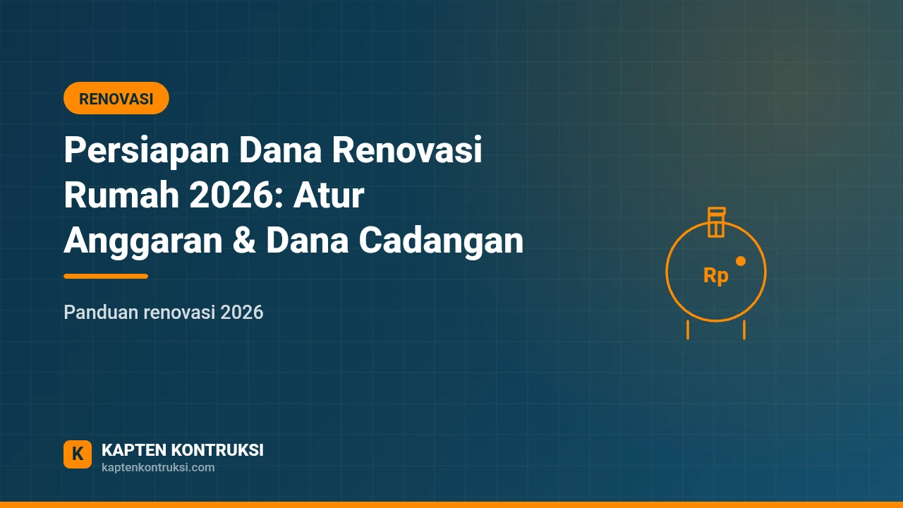 Persiapan Dana Renovasi Rumah 2026: Atur Anggaran & Dana Cadangan — Kapten Kontruksi