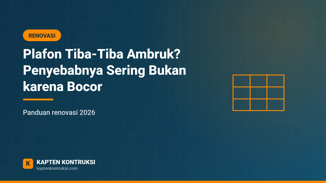 Plafon Tiba-Tiba Ambruk? Penyebabnya Sering Bukan karena Bocor — Kapten Kontruksi