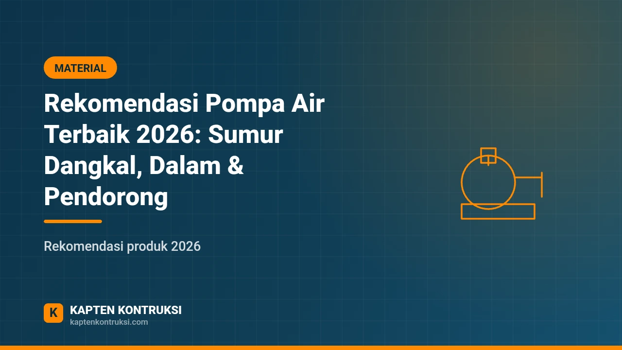 Rekomendasi Pompa Air Terbaik 2026: Sumur Dangkal, Dalam & Pendorong — Kapten Kontruksi