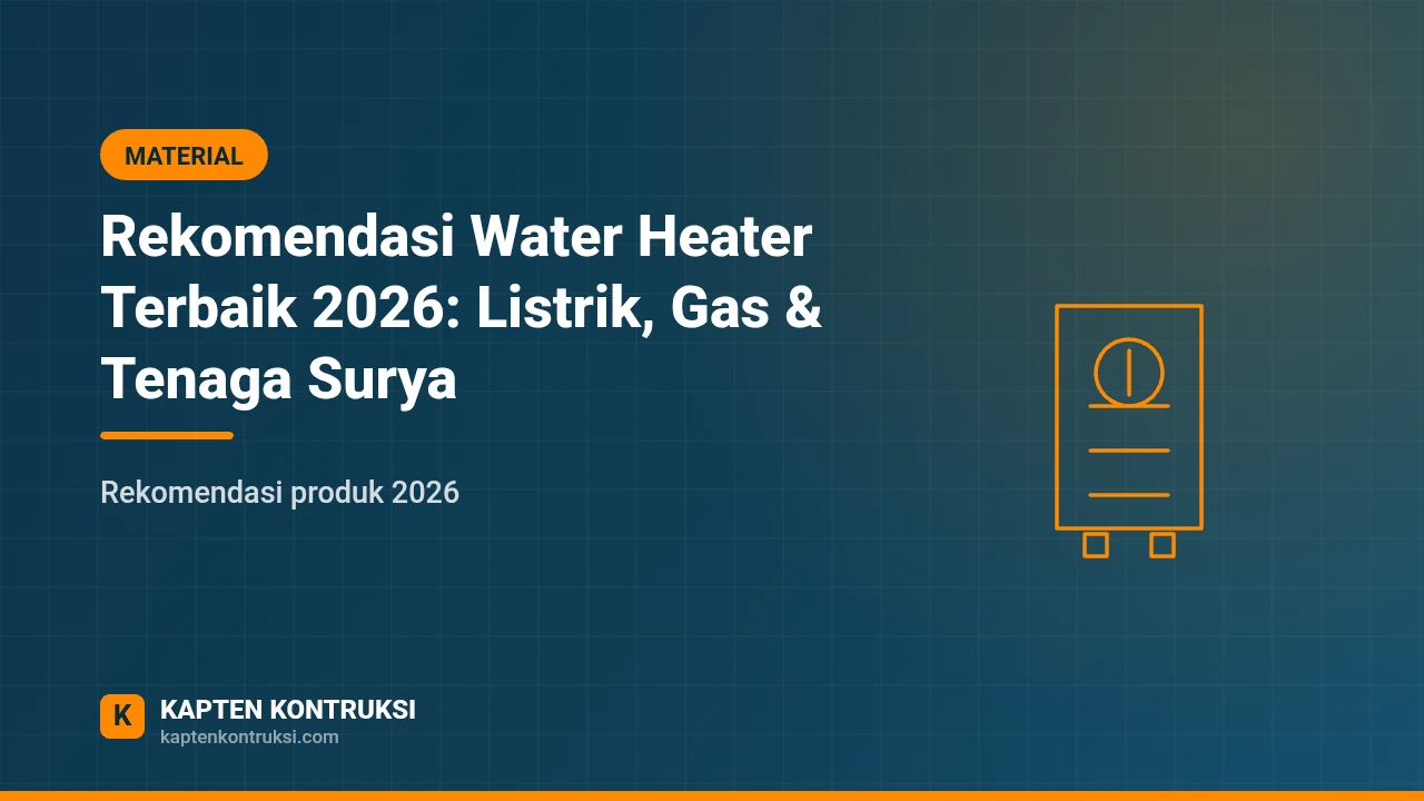 Rekomendasi Water Heater Terbaik 2026: Listrik, Gas & Tenaga Surya — Kapten Kontruksi