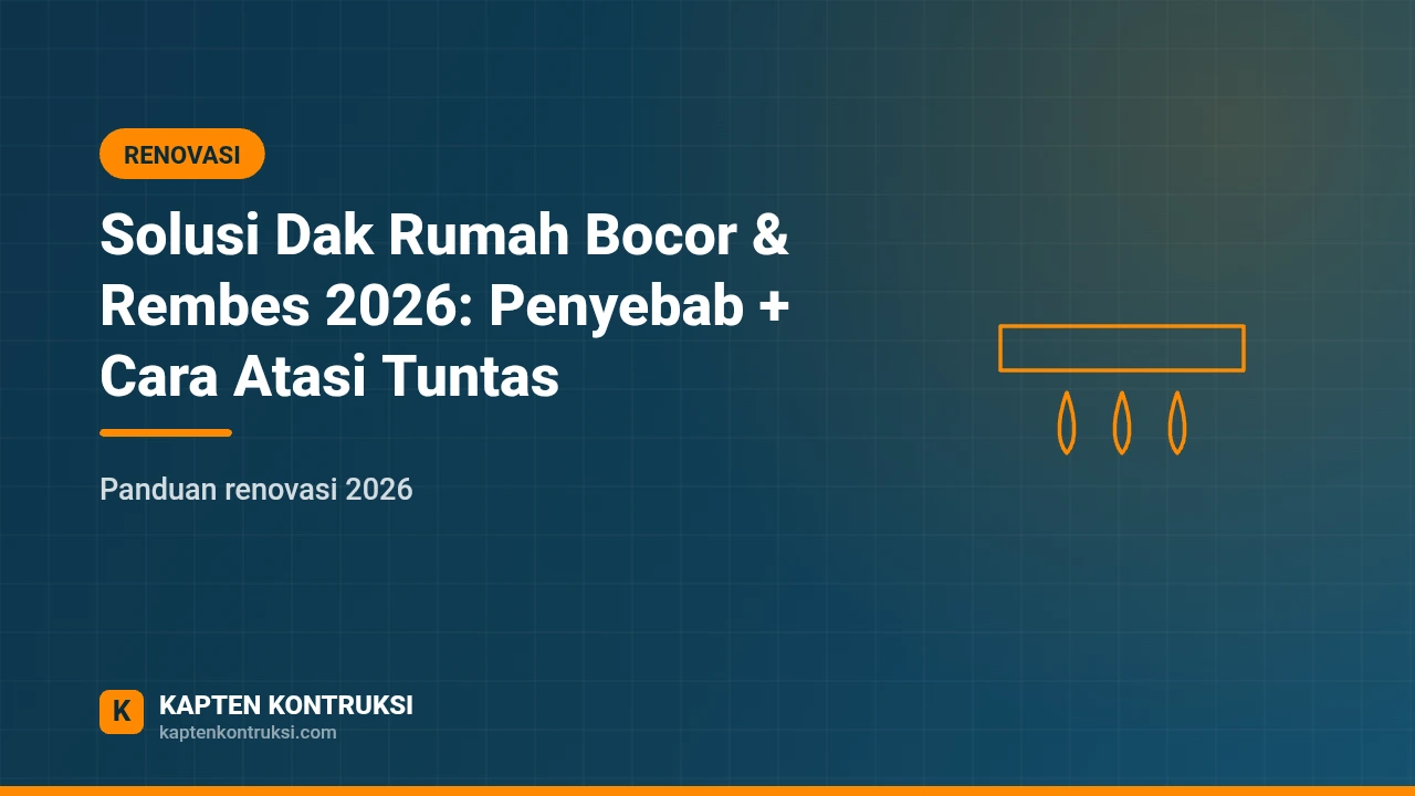 Solusi Dak Rumah Bocor & Rembes 2026: Penyebab + Cara Atasi Tuntas — Kapten Kontruksi