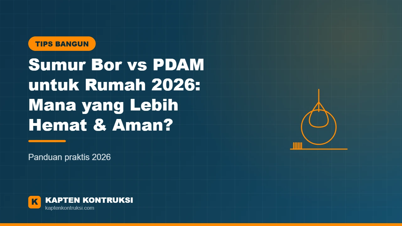 Sumur Bor vs PDAM untuk Rumah 2026: Mana yang Lebih Hemat & Aman? — Kapten Kontruksi