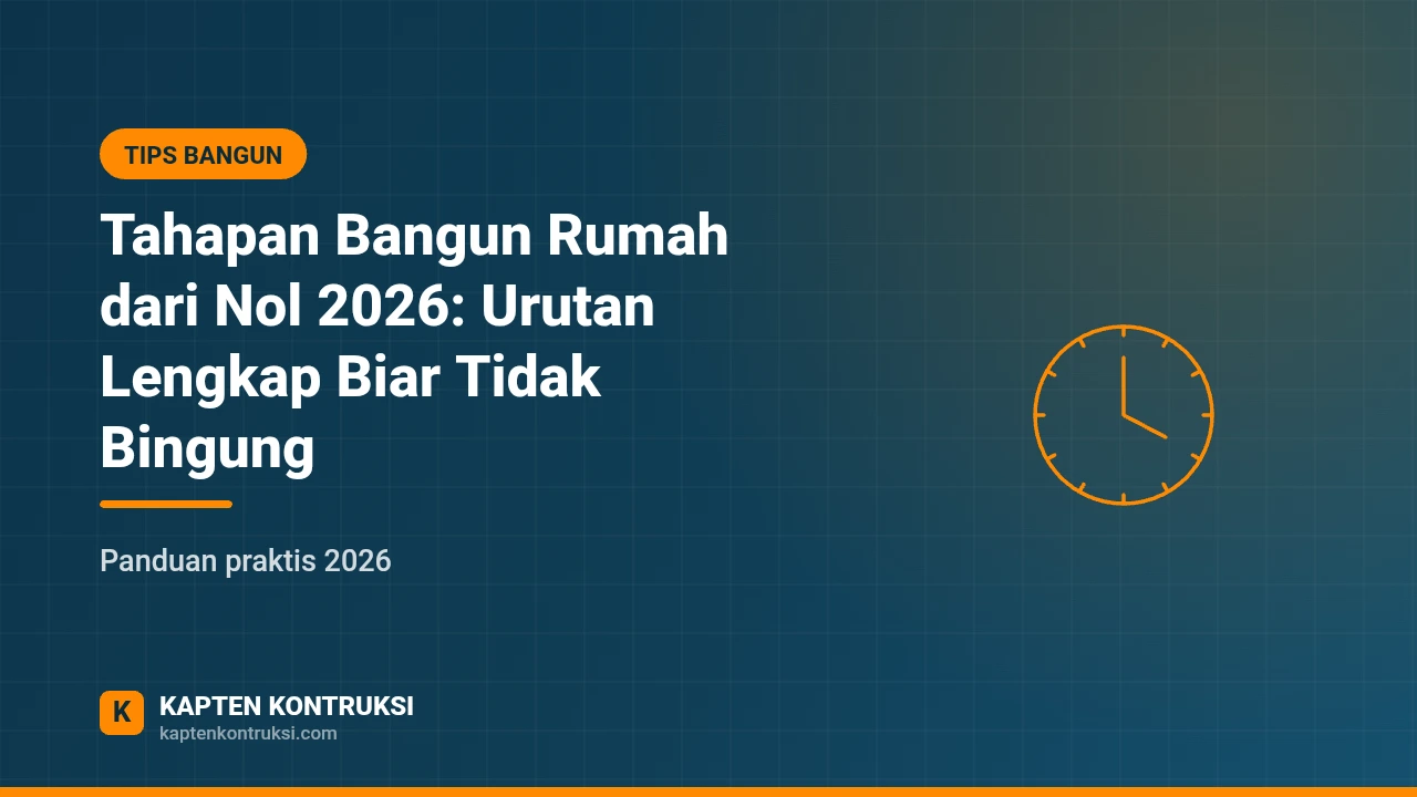 Tahapan Bangun Rumah dari Nol 2026: Urutan Lengkap Biar Tidak Bingung — Kapten Kontruksi