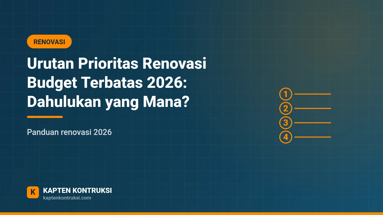 Urutan Prioritas Renovasi Budget Terbatas 2026: Dahulukan yang Mana? — Kapten Kontruksi